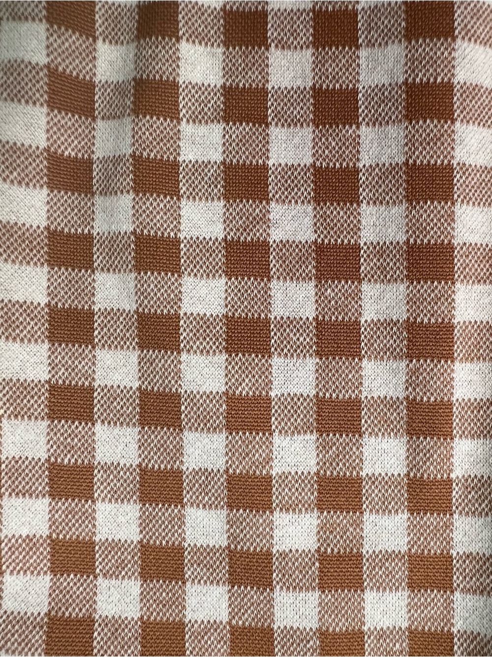 Madewell Brown and Cream Gingham Puff-Sleeve Button-Down Top - Picture 7 of 9